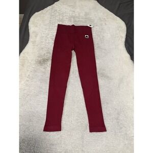 New Training Social Burgundy Pull‎ On Leggings Small Gym Yoga Pilates Pants
